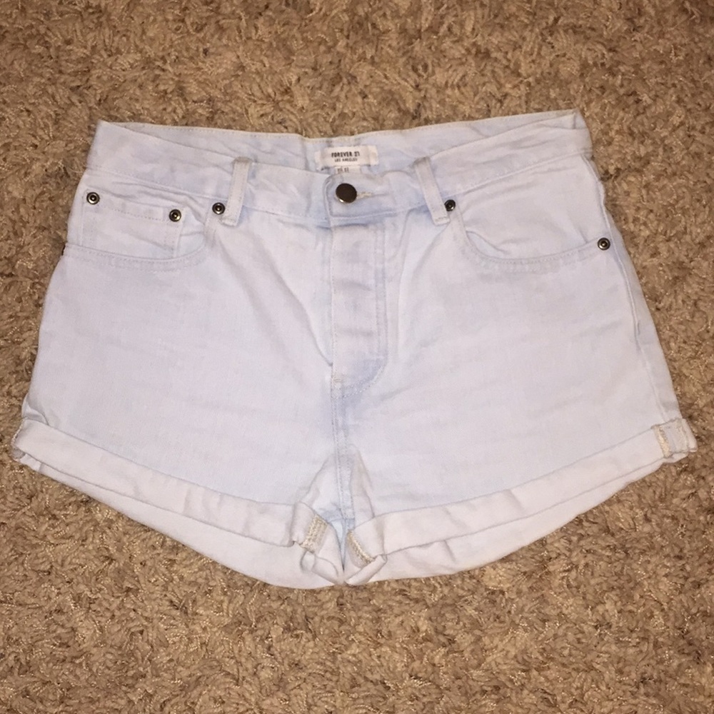 Light High-Waisted Denim Shorts